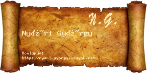 Nyári György névjegykártya